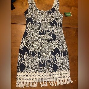 Lilly Pulitzer Navy and White Floral Dress